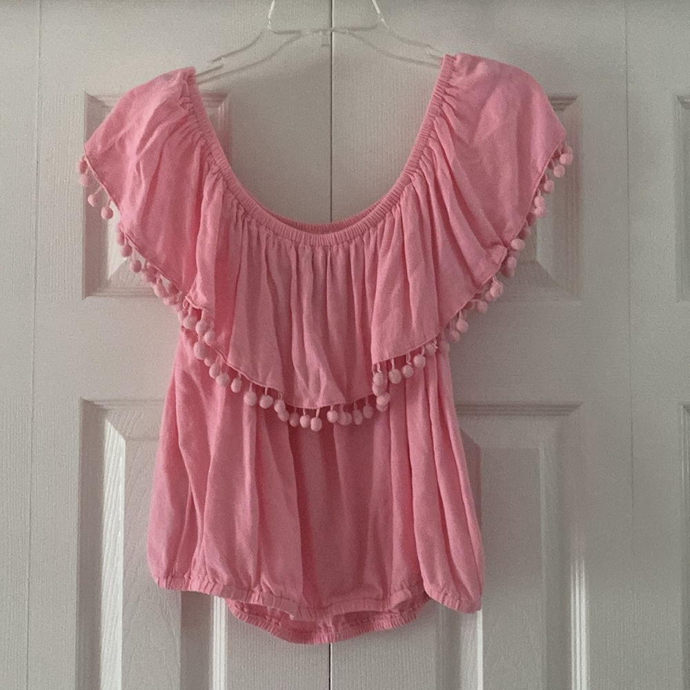 Forever 21 Pompom Detail Off Shoulder Top - Picture 4 of 4